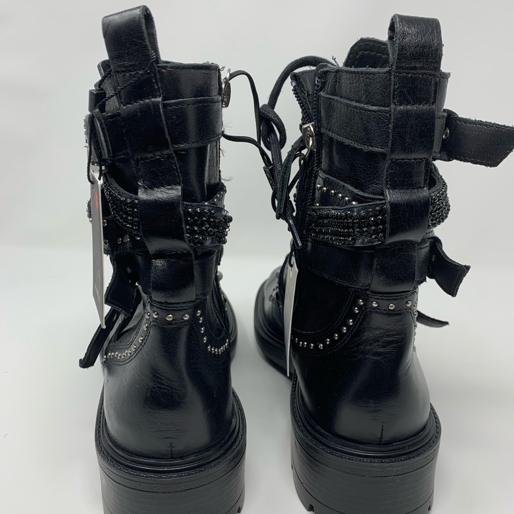 ZARA LOW HEELED LEATHER ANKLE BOOTS - Picture 6 of 16